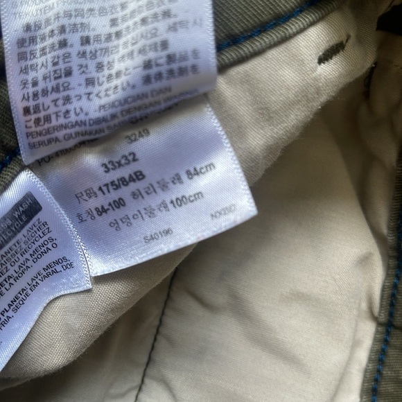 Levis XX Chino Pants Mens 33 x 32 Green Double Stitch Mid Rise standard taper - Picture 6 of 9
